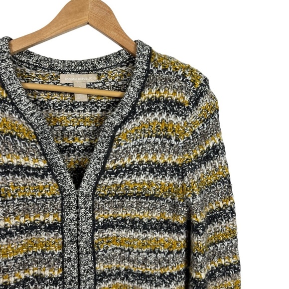 Banana Republic Chartreuse Wool Mohair Blend Sweater Jacket Multi Size S - Picture 4 of 10